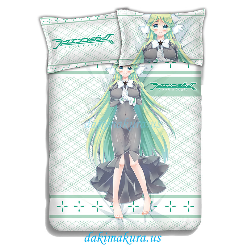 Athena -Luck Logic Anime 4 Pieces Bedding Sets,Bed Sheet Duvet Cover with Pillow Covers